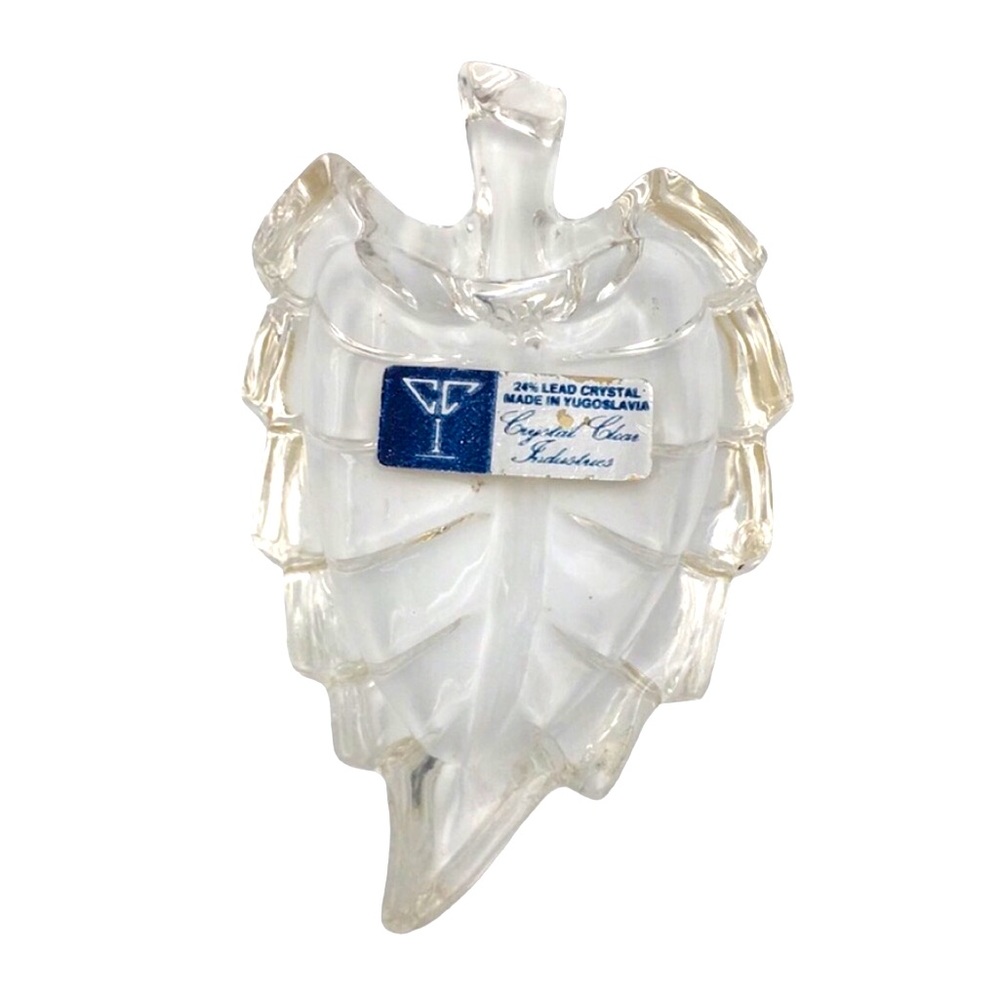 Crystal Glass Industries 24% Lead Clear Leaf Tray